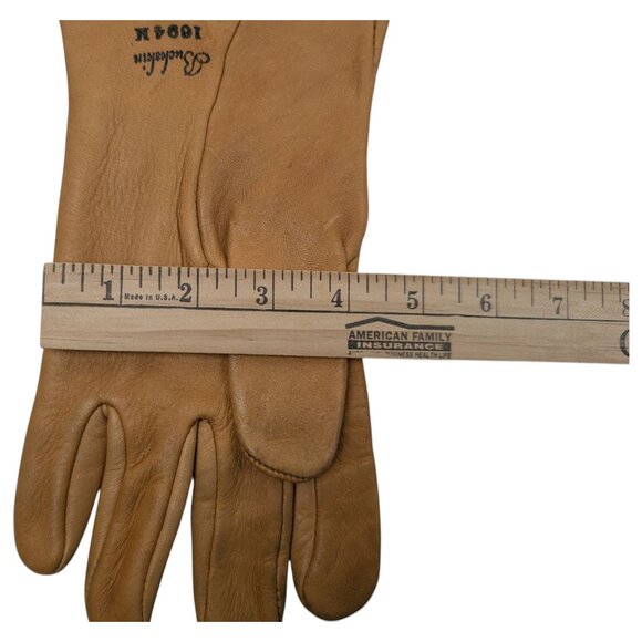 VTG Brotherhood Gloves by Wells Lamont Chicago 1694 Sz M Yellow Buckskin Leather - Picture 12 of 13